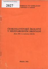 kniha Československé školství v mezinárodním srovnání (rok 1991 ve statistice OECD), Ústav pro informace ve vzdělávání 1993