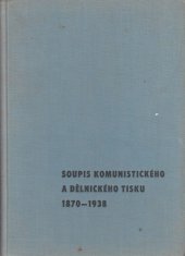 kniha Soupis komunistického a dělnického tisku 1870-1938, Ústav marxismu-leninismu ÚV KSČ 1974