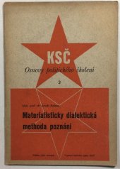 kniha Materialisticky dialektická methoda poznání, Ústřední výbor Komunistické strany Československa 1948