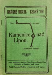 kniha Kamenice nad Lipou a okolí, Národohospodářský sbor jihočeský 1931