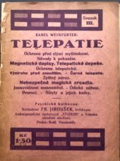 kniha Telepatie ochrana před zlými myšlenkami : návody k pokusům, černá telepatie, nebezpečná magická zrcadla, Fr. Jiroušek 