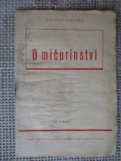 kniha O mičurinství, Kult. prop. odd. sekr. ÚV KSČ 1949