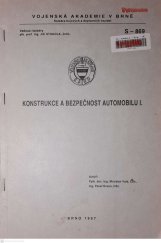 kniha Konstrukce a bezpečnost automobilu I., Vojenská akademie v Brně 1997