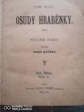 kniha Osudy hraběnky, Adolf Synek 1906