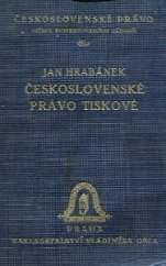 kniha Československé právo tiskové, Vladimír Orel 1928