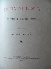 kniha Intimní listy z cest i necest, Kunc & Hamerský 1896