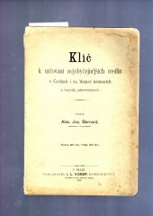 kniha Klíč k určování nejobyčejnějších rostlin v Čechách i na Moravě rostoucích a hojněji pěstovaných, I.L. Kober 1898