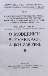 kniha O moderních slévárnách a jich zařízení, Ústav ku podpoře průmyslu 1913