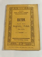 kniha Haydn No. 155. Quartett F-dur, Op. 50, No. 5, Ernst Eulenburg 1900