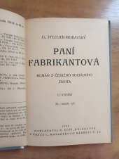 kniha Paní fabrikantová román z českého sociálního života, B. Kočí 1925