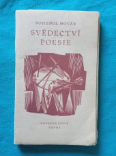 kniha Svědectví poesie [Essay] z času za živa pohřbených, Pourova edice 1948