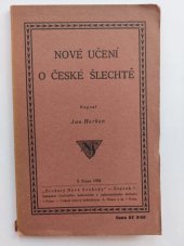 kniha Nové učení o české šlechtě, Grafické, knihařské a nakladatelské družstvo 1924