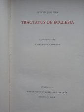 kniha Tractatus De ecclesia, Komenského evangelická fakulta bohoslovecká 1958