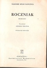 kniha Roczniak powieść, Książka Spółdzielnia Wydawnicza 1947