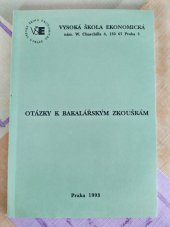 kniha Otázky k bakalářským zkouškám, Vysoká škola ekonomická 1993