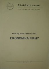 kniha Ekonomika firmy studijní opora pro distanční studium, Sting 2009