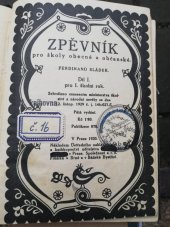 kniha Zpěvník pro školy obecné a občanské. Díl I. pro I. školní rok, Ústřední nakladatelství a knihkupectví učitelstva českoslovanského 1924