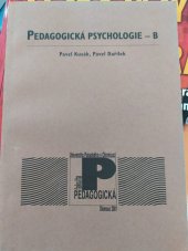 kniha Pedagogická psychologie B, Univerzita Palackého 1998