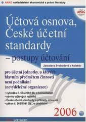 kniha Účtová osnova a české účetní standardy - postupy účtování pro účetní jednotky, u kterých hlavním předmětem činnosti není podnikání (nevýdělečné organizace) vyhláška č. 504/2002 Sb. s komentářem, návrhy účtových rozvrhů, České účetní standardy s příklady účtování, zákon č. 563/1991 Sb., o účetnictví, Anag 2006