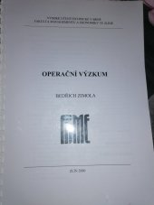 kniha Operační výzkum, Vysoké učení technické, Fakulta managementu a ekonomiky ve Zlíně 2000