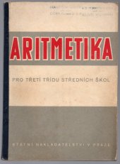 kniha Aritmetika pro třetí třídu středních škol, Státní nakladatelství 1950