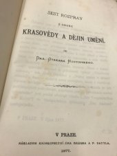 kniha Šest rozprav z oboru krasovědy a dějin umění, Edvard Grégr a Ferdinand Dattel 1877