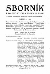 kniha Sborník pro gnosticism a okkultism Sborník pro filosofii, mystiku a okkultismus, Adamíra, J. A. 1907