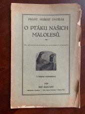 kniha O ptáku našich malolesů, náklad vlastní 1929