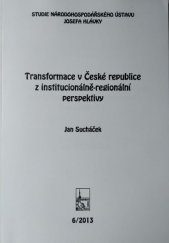 kniha Transformace v České republice z institucionálně-regionální perspektivy, Národohospodářský ústav Josefa Hlávky 2013