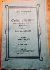 kniha Celní chemie Díl I, - Část všeobecná - Pomůcka pro celního úředníka., Časopis Celní věstník 1928