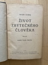 kniha Život zbytečného člověka, Kočí knihkupec 1925