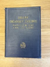 kniha Obecný občanský zákoník platný v zemi České a Moravsko-slezské, Spolek československých právníků VŠEHRD 1935