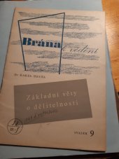 kniha Základní věty o dělitelnosti, Jednota českých matematiků a fyziků  1950