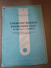 kniha Chemický rozbor povrchové vody se zřetelem k rybářství, Brázda 1950