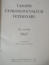 kniha Časopis Československých veterinářů II. ročník 1947, Zvěrolékařská komora 1947