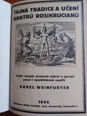 kniha Tajná tradice a učení Bratrů Rosikruciánů, Edice Psyche 1934