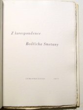 kniha Z korespondence Bedřicha Smetany, Supraphon 1973