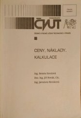 kniha Ceny, náklady, kalkulace, ČVUT 2000