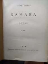 kniha Sahara II. díl román., Družstvo Moravského kola spisovatelů 1929