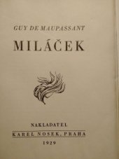 kniha Miláček, Karel Nosek 1929