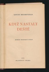 kniha Když nastaly deště román moderní Indie, Fr. Borový 1940