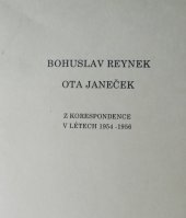 kniha Bohuslav Reynek - Ota Janeček Korespondence v letech 1954-1956, U Jakuba 1994