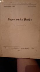 kniha Dějiny antické filosofie Určeno pro posl. filosof. fak., SPN 1968