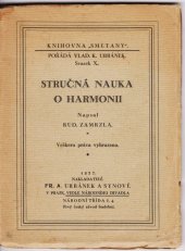 kniha Stručná nauka o harmonii, Fr. A. Urbánek a synové 1927