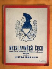 kniha Nejslavnější Čech proslovy a deklamace k veřejným i školním oslavám památky Mistra Jana Husi, Obelisk 1927