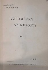 kniha Vzpomínky na nerosty, Orbis, Praha 1946