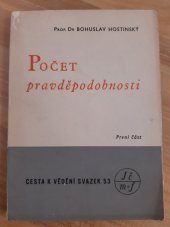 kniha Počet pravděpodobnosti 1. část, Jednota českých matematiků a fyziků  1950