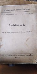 kniha Analytika vody, SNTL 1957