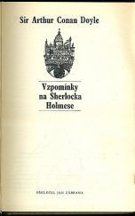 kniha Vzpomínky na Sherlocka Holmese, Mladá fronta 1972