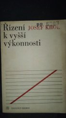 kniha Řízení k vyšší výkonnosti, Institut řízení 1972